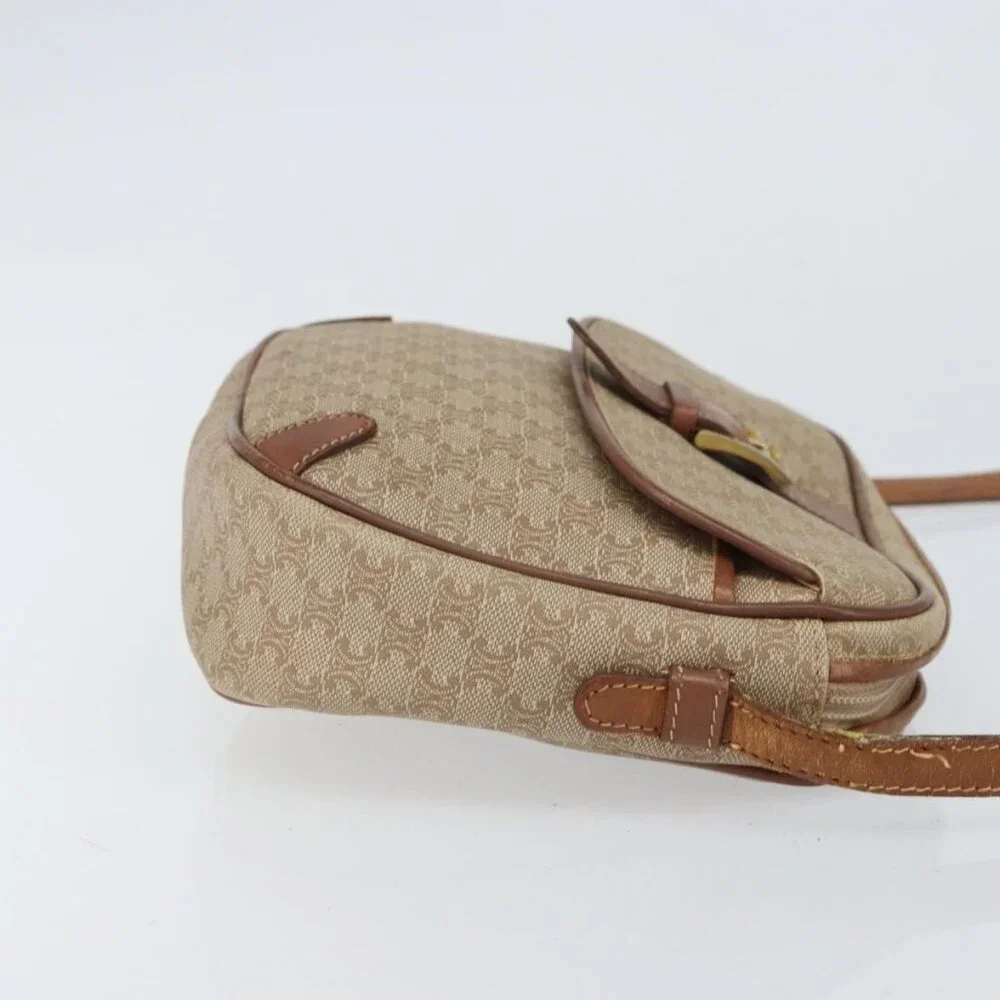 Authentic CELINE Macadam Canvas Shoulder Bag PVC Beige Gold - Picture 11 of 16